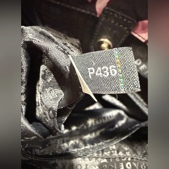 KATE SPADE Crossbody Nylon Tote, P436 Black Pink Roses - Picture 3 of 16